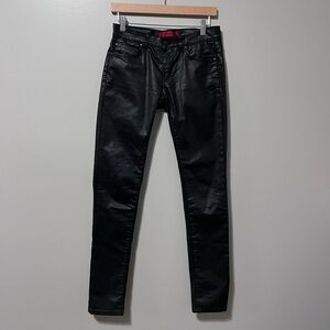 HUGO Hugo Boss Gemini Slim Fit Straight Leg Low Rise Black Coated Denim Tall